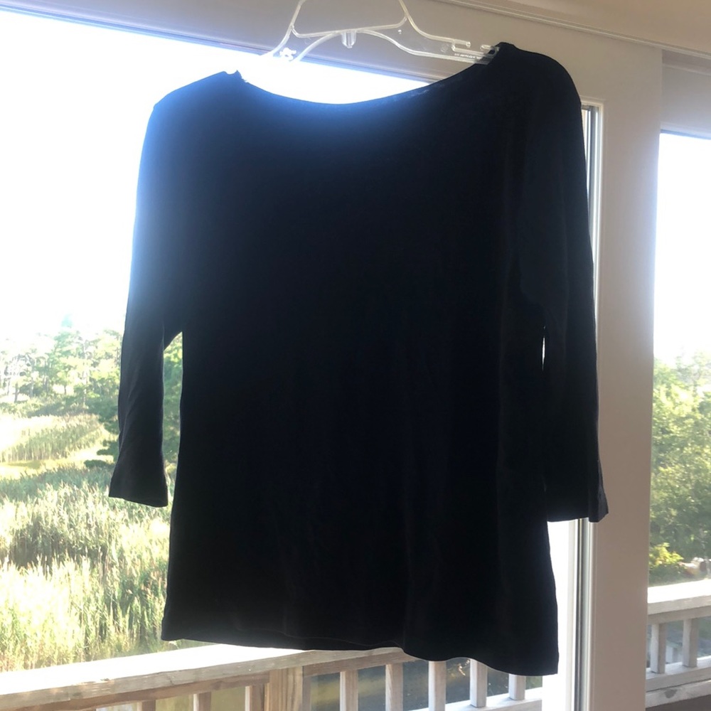 Talbots soft cotton black top